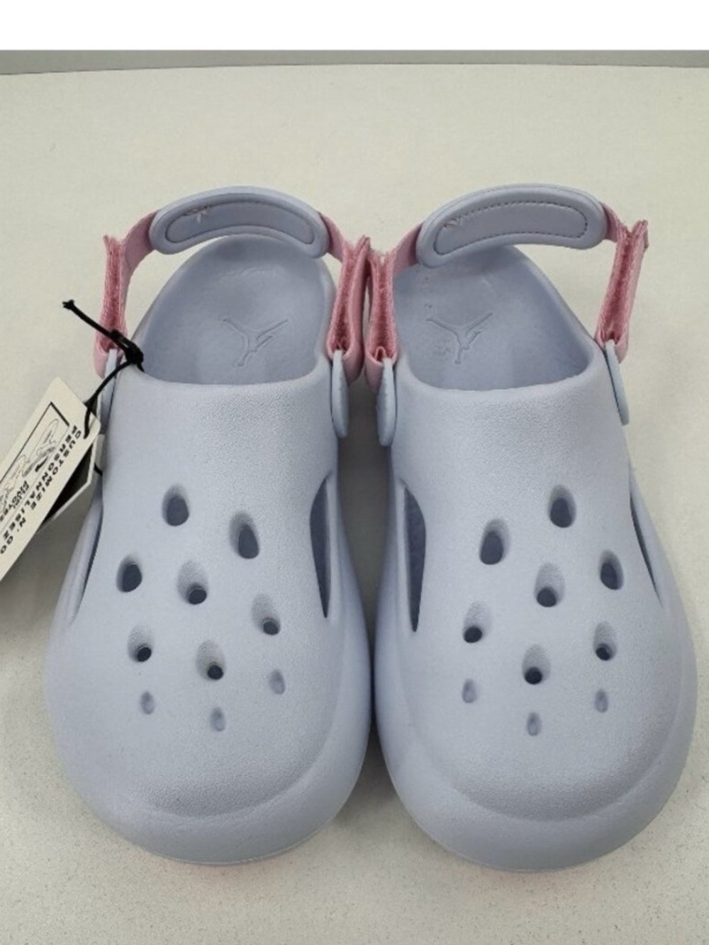Jordan Kids Foam Clog Sandals in Light Lavender with Pink Strap Girls
